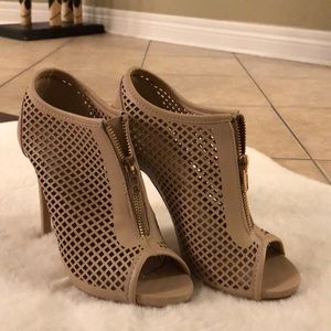 Cream/tan fishnet sexy heels